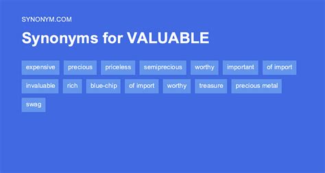 VALUABLE Synonyms: 64 Similar and Opposite Words .